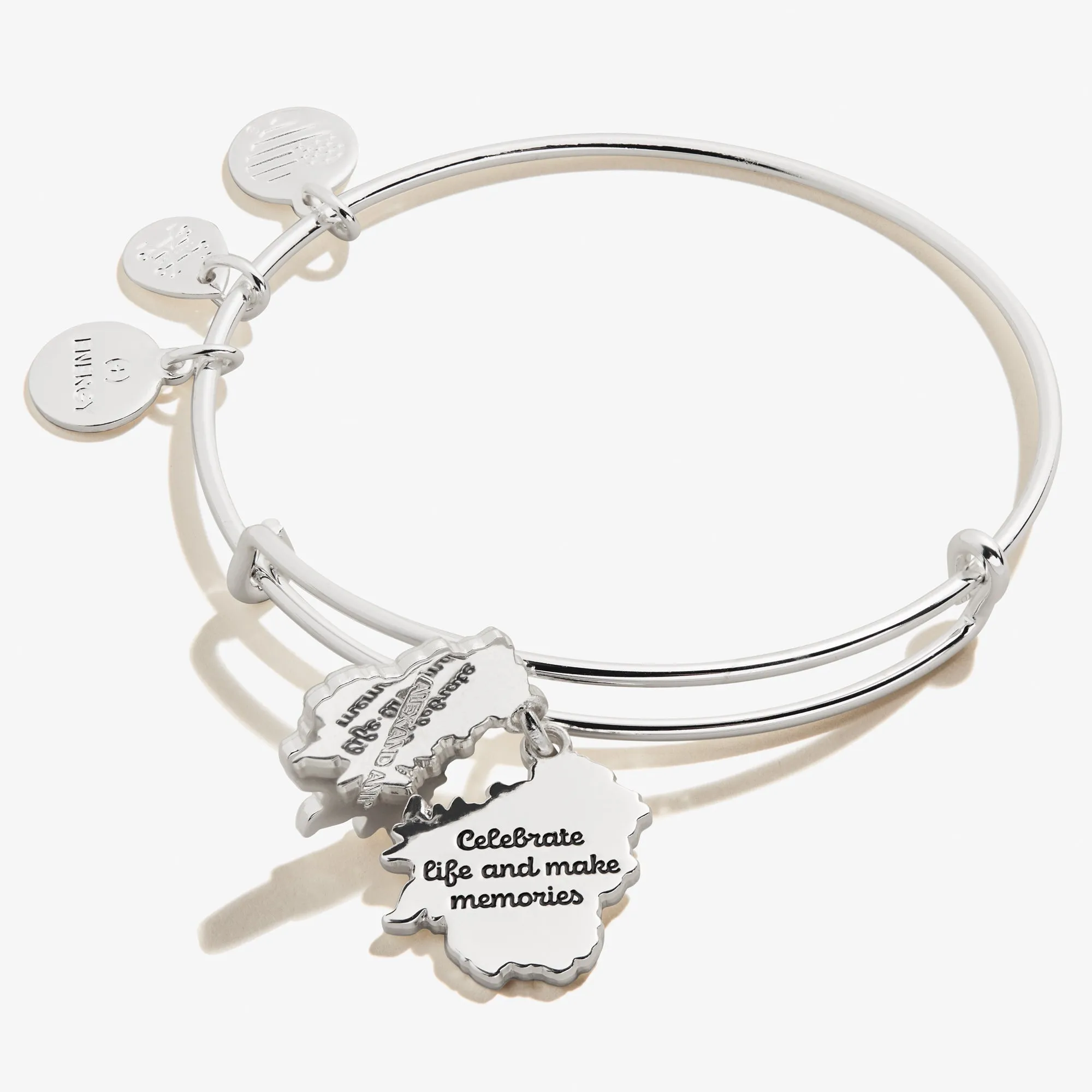 Delphinium Flower Mantra Charm Bangle