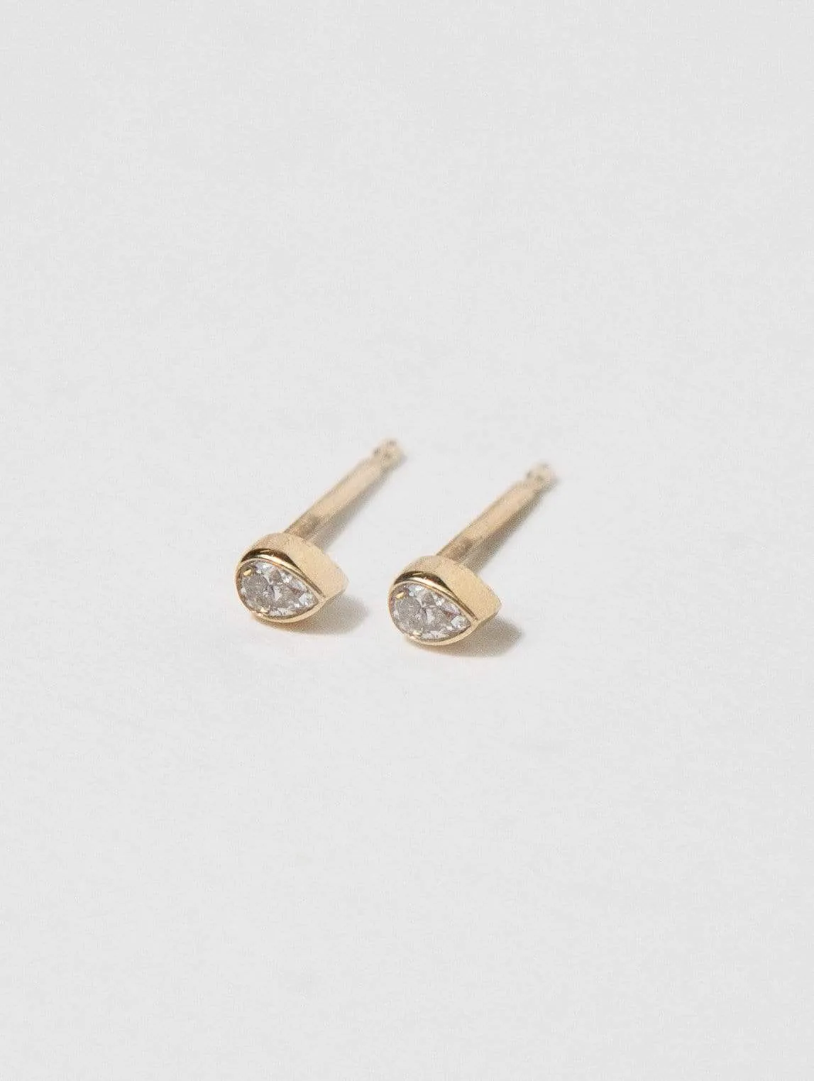 Diamond Drop Studs, 14k Gold