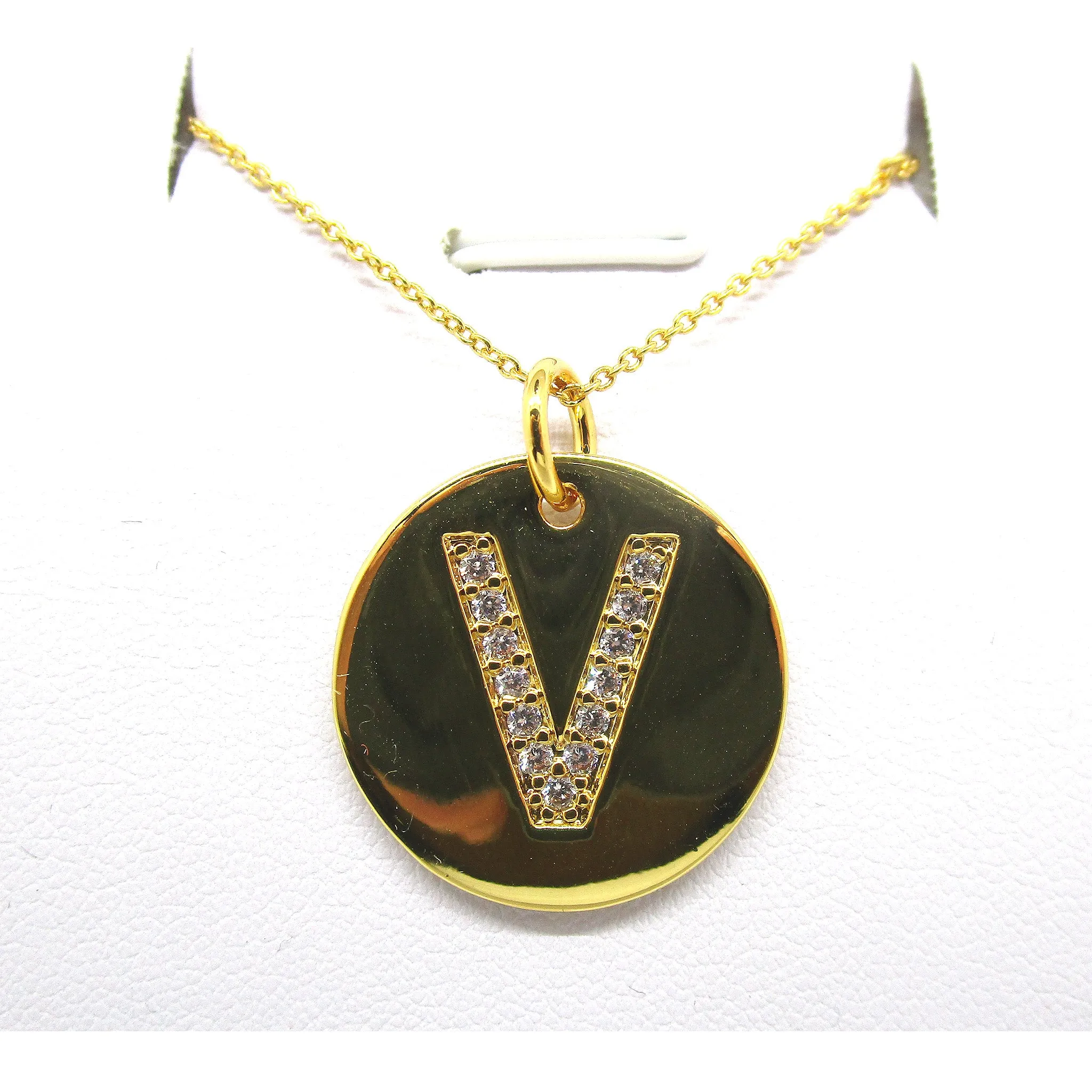 Disc Initial Pendant Necklace