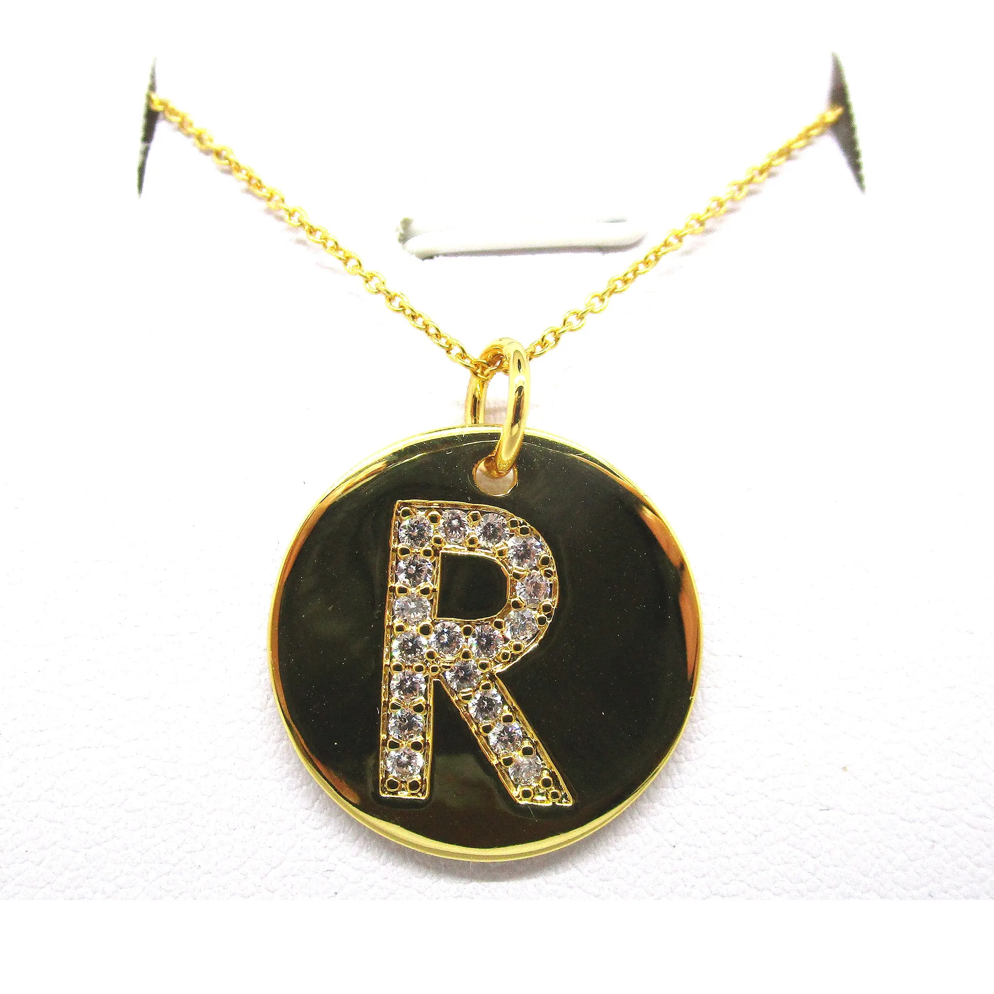 Disc Initial Pendant Necklace