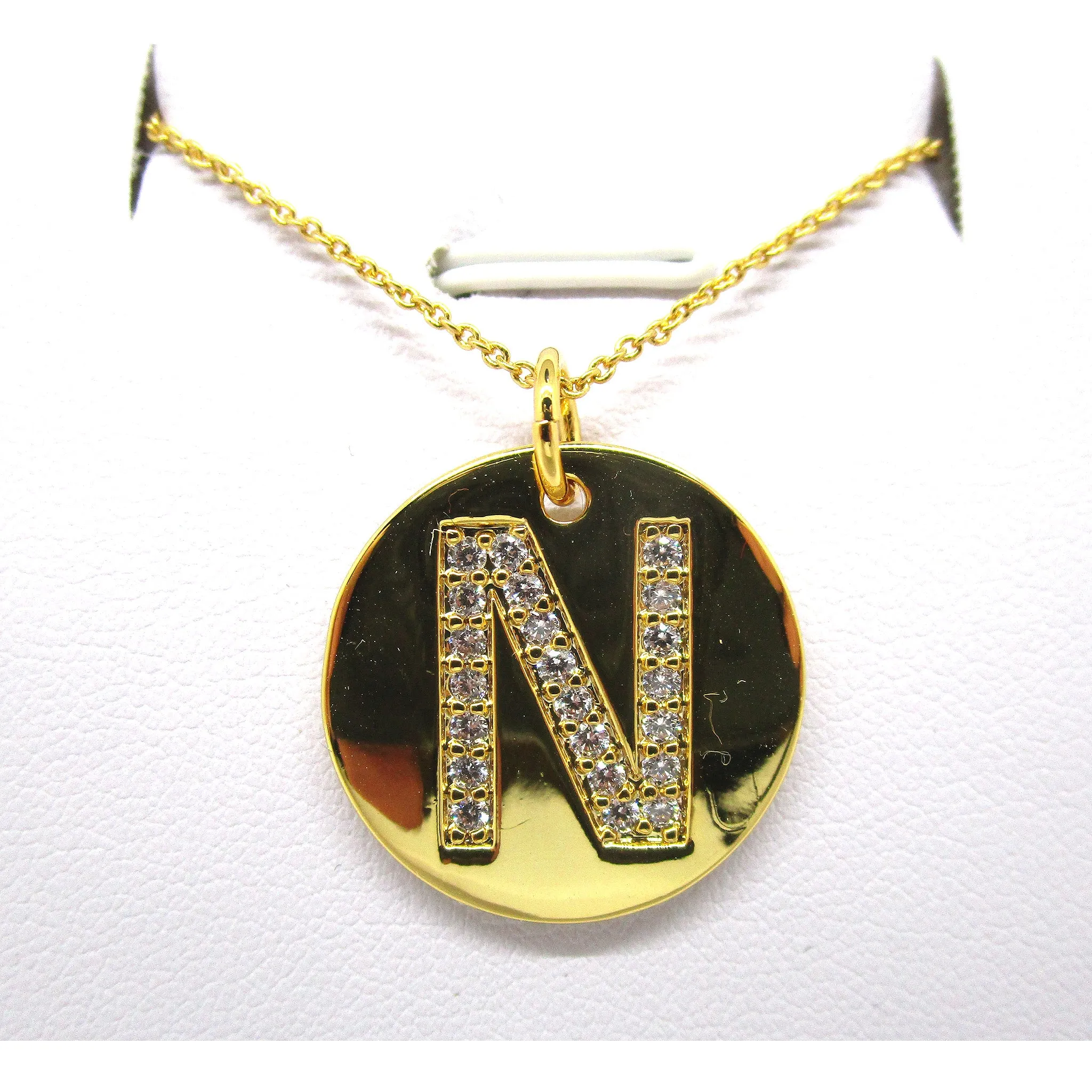 Disc Initial Pendant Necklace