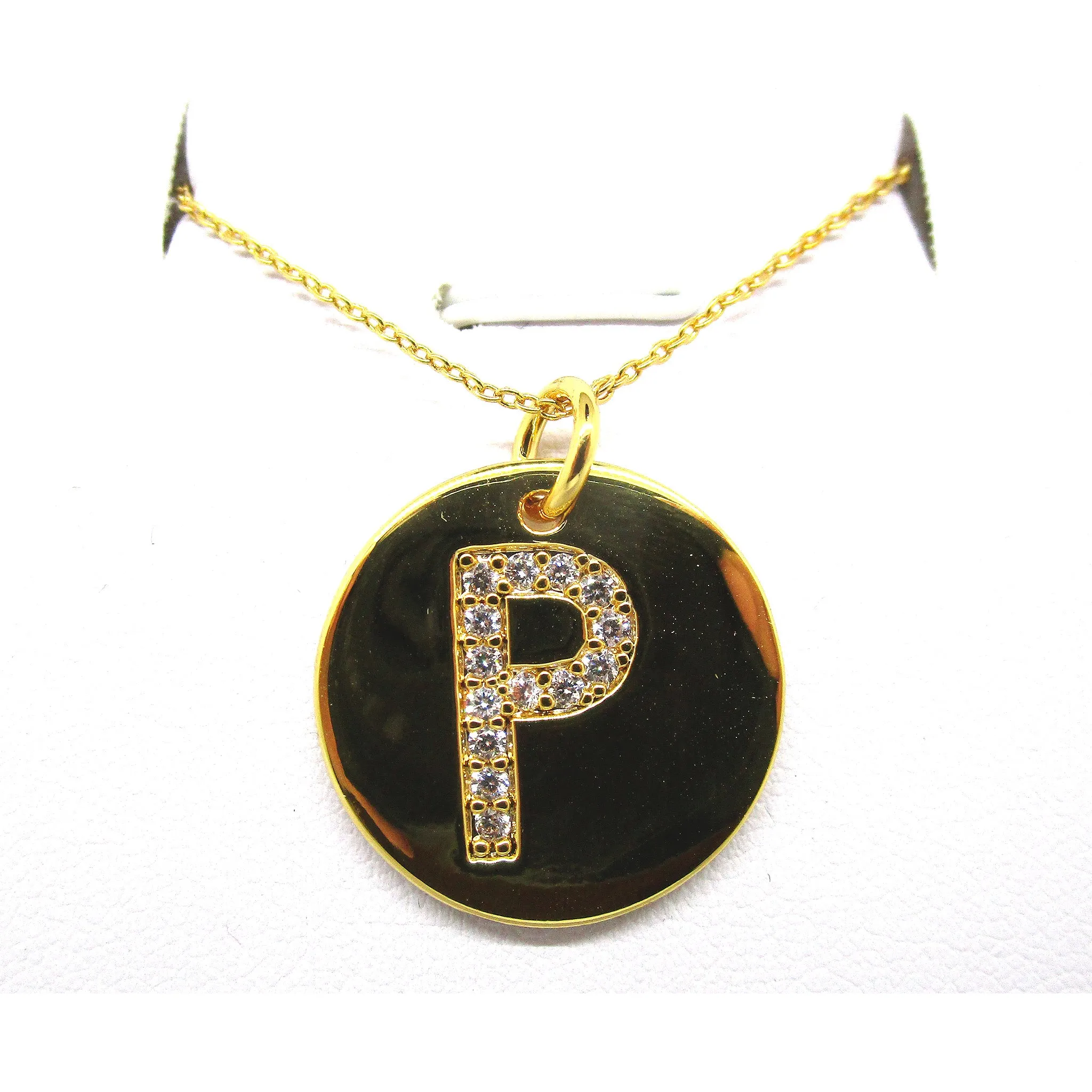 Disc Initial Pendant Necklace