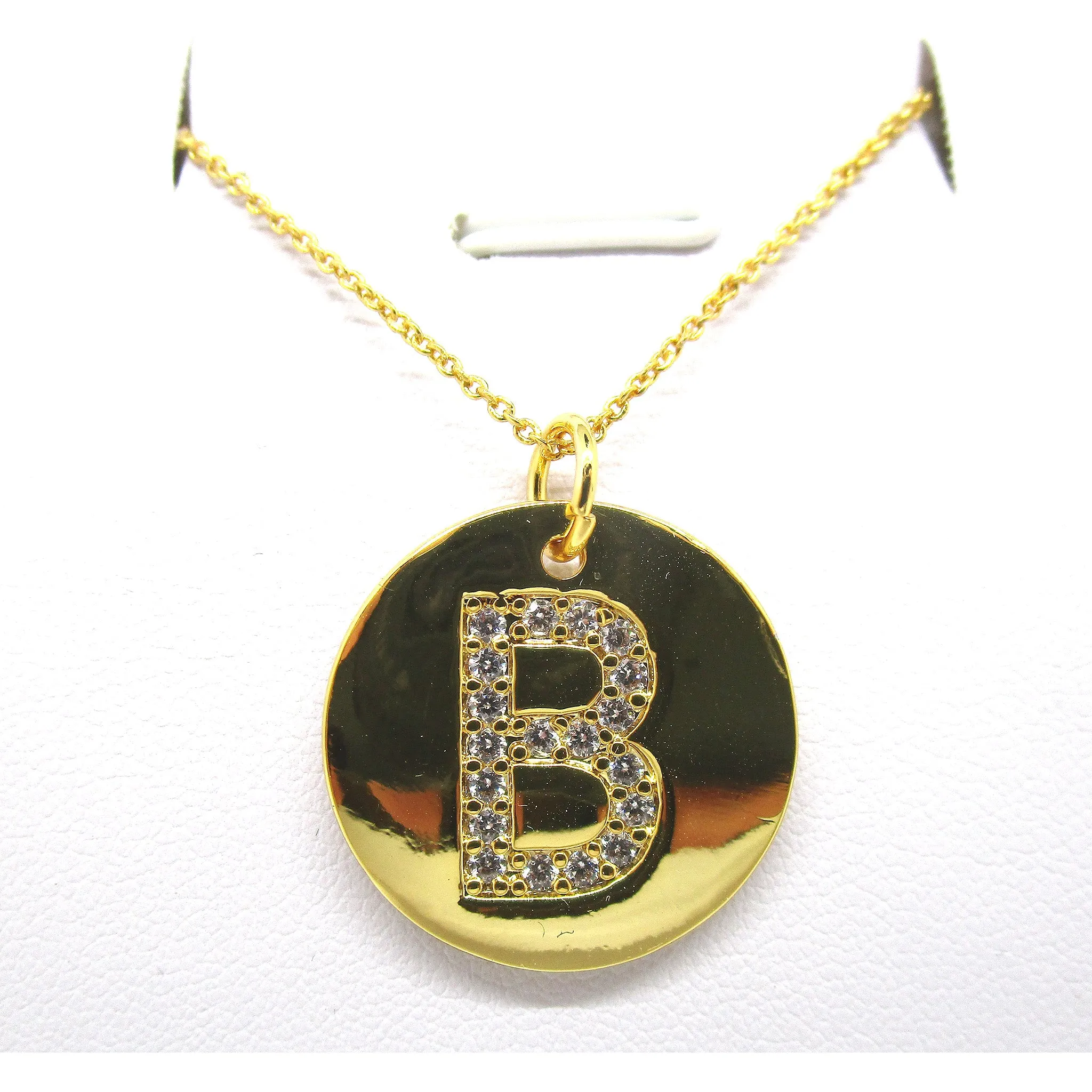 Disc Initial Pendant Necklace