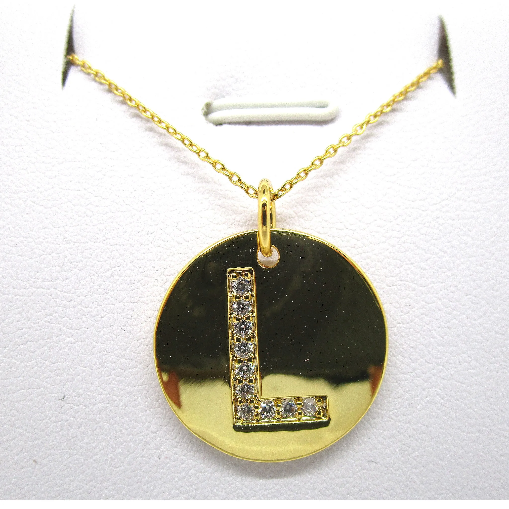 Disc Initial Pendant Necklace