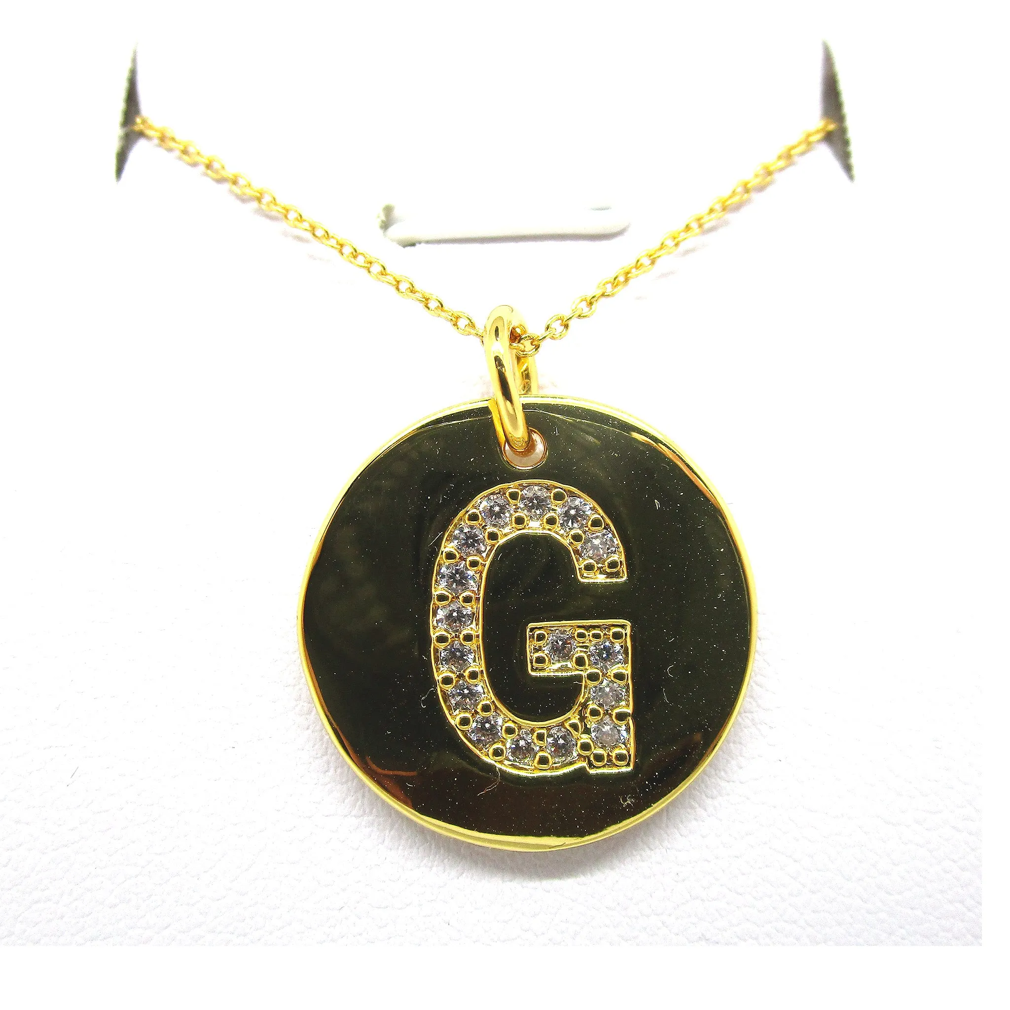 Disc Initial Pendant Necklace