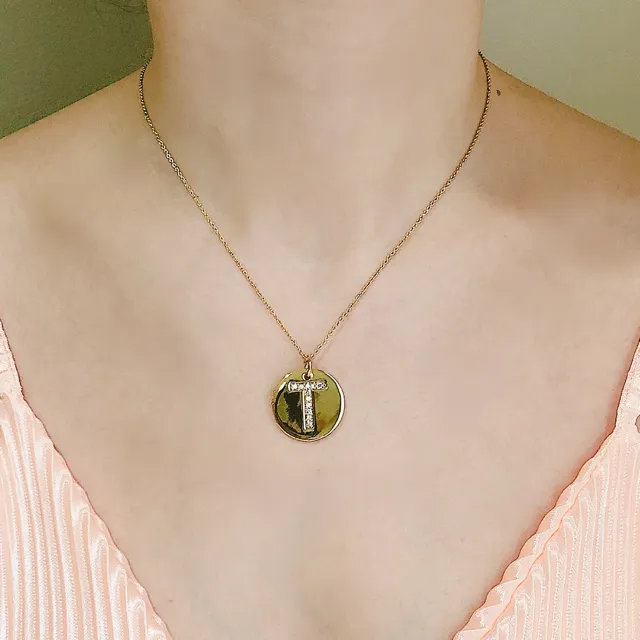 Disc Initial Pendant Necklace