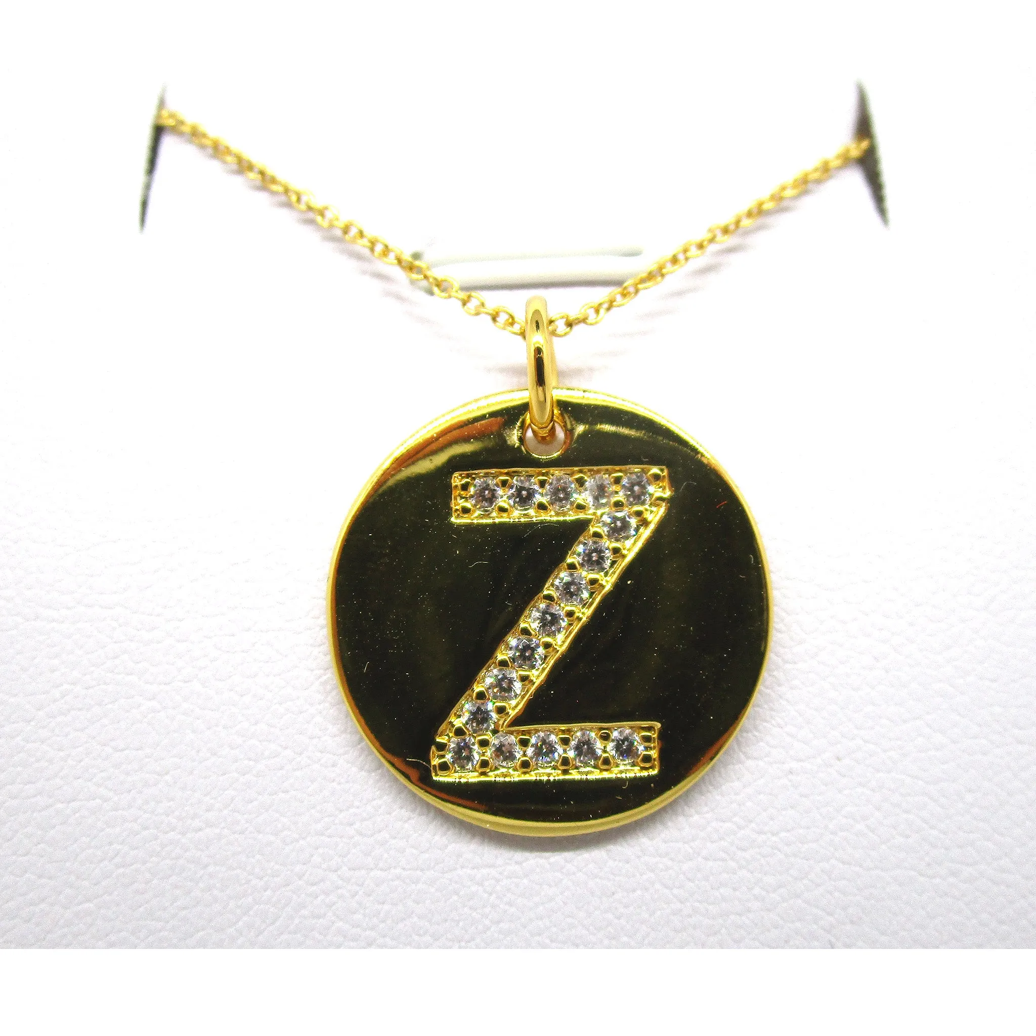 Disc Initial Pendant Necklace