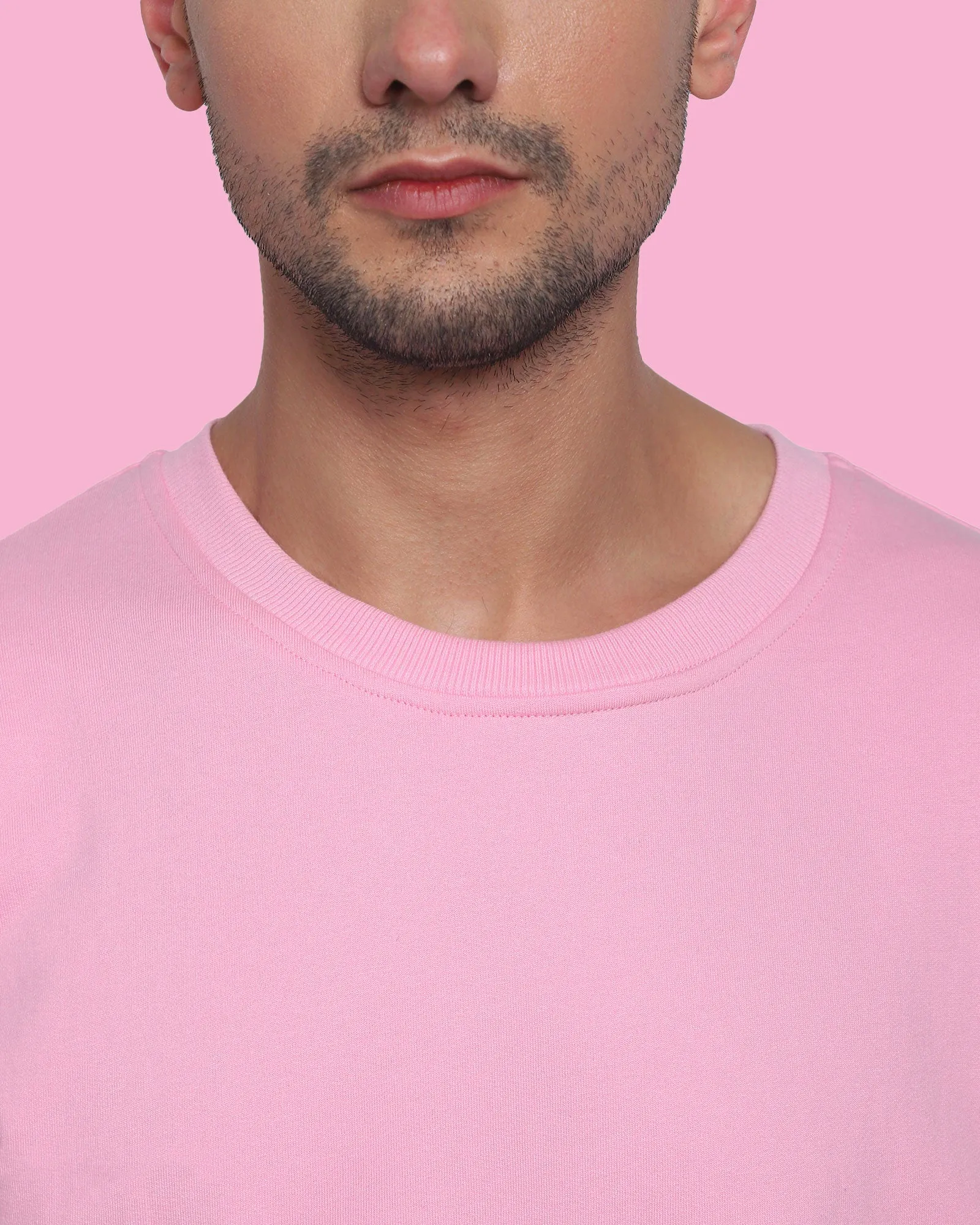 Drop Shoulder Sweatshirt: Baby Pink