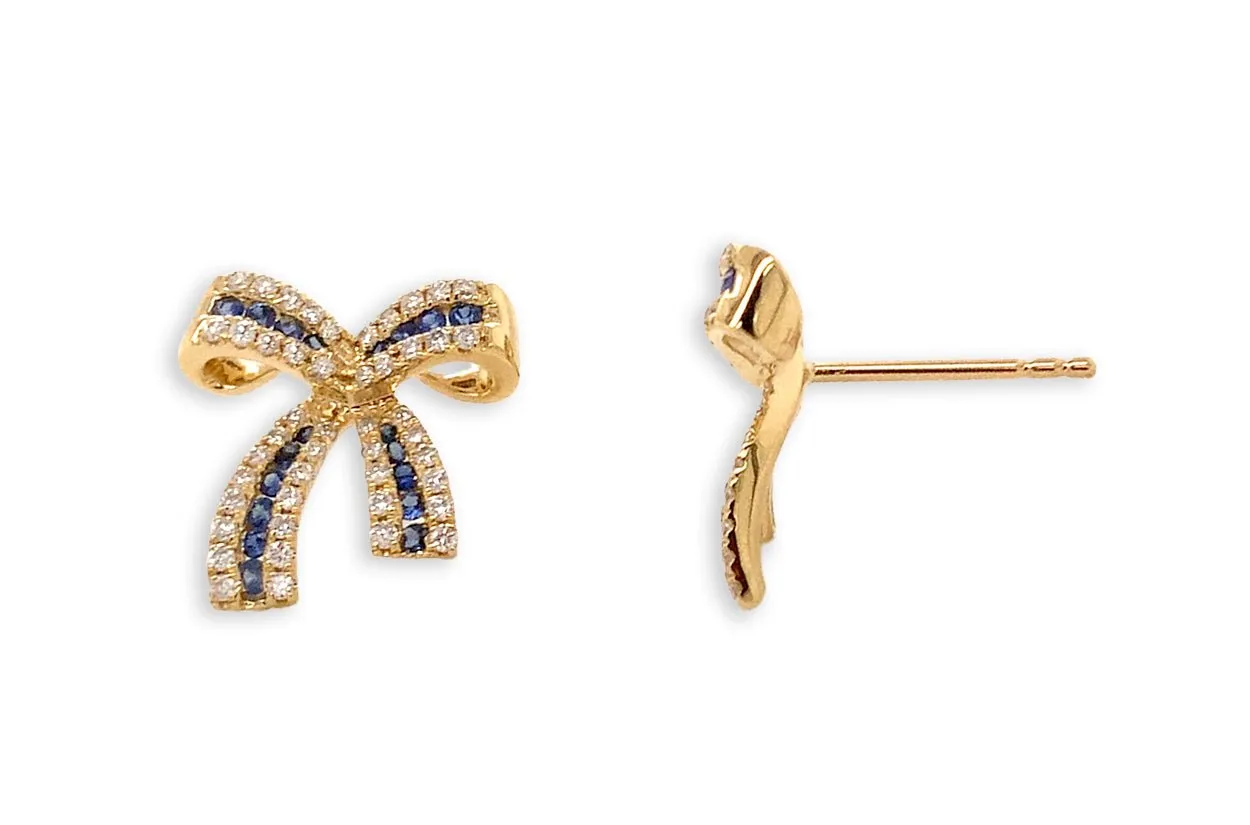 Earrings Bows 18kt Gold & Gemstones