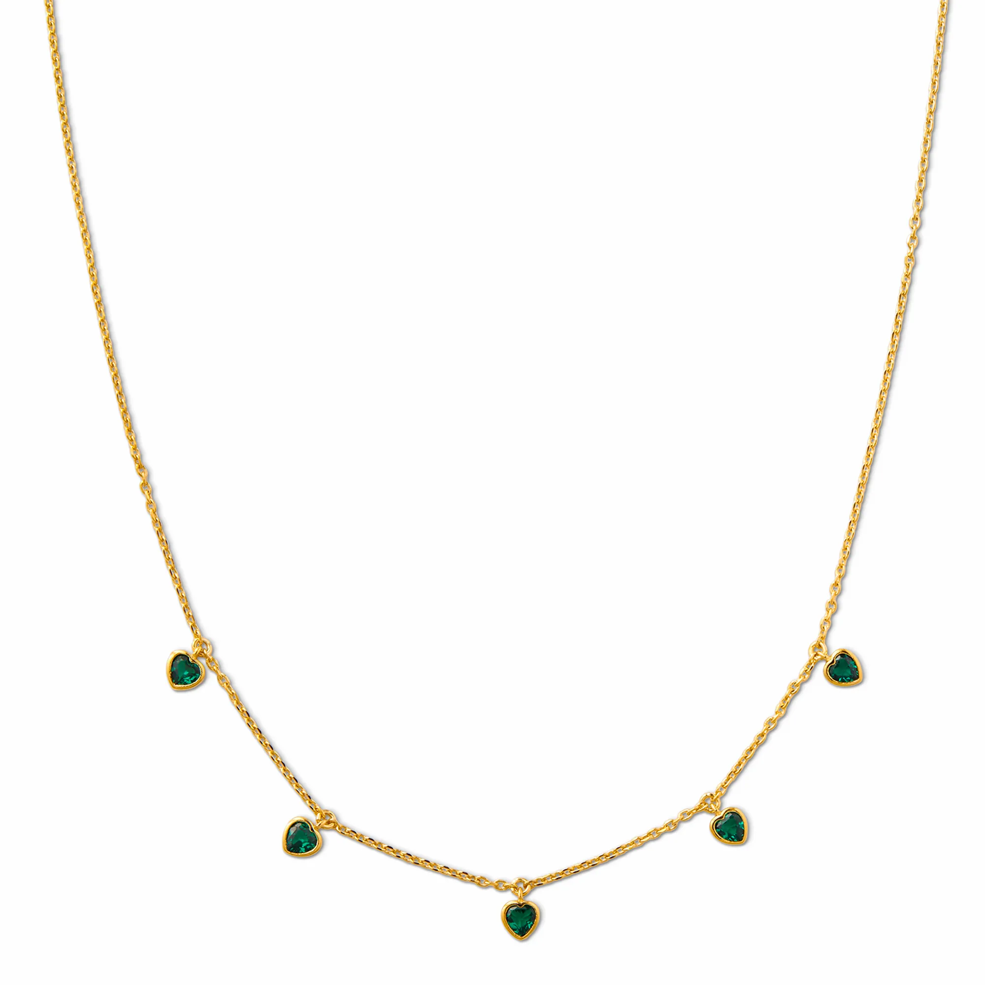 Emerald Heart Multi Drop Necklace