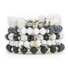 Erimish {EMPIRE} Black   White Stack {Set of 5 Bracelets}