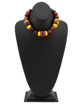 Faux Amber Oversized Bead Necklace