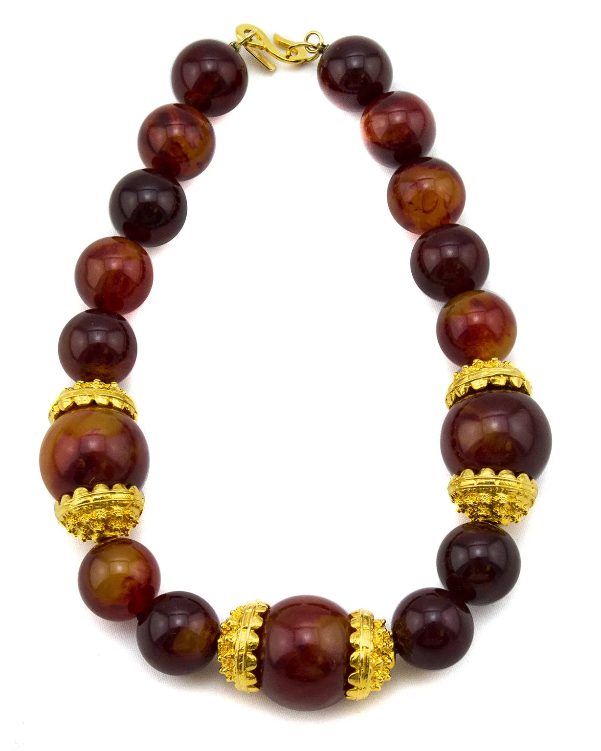 Faux Amber Oversized Bead Necklace