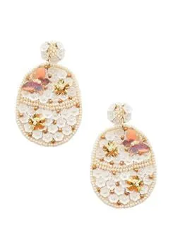 Floral Beaded Drop Earring