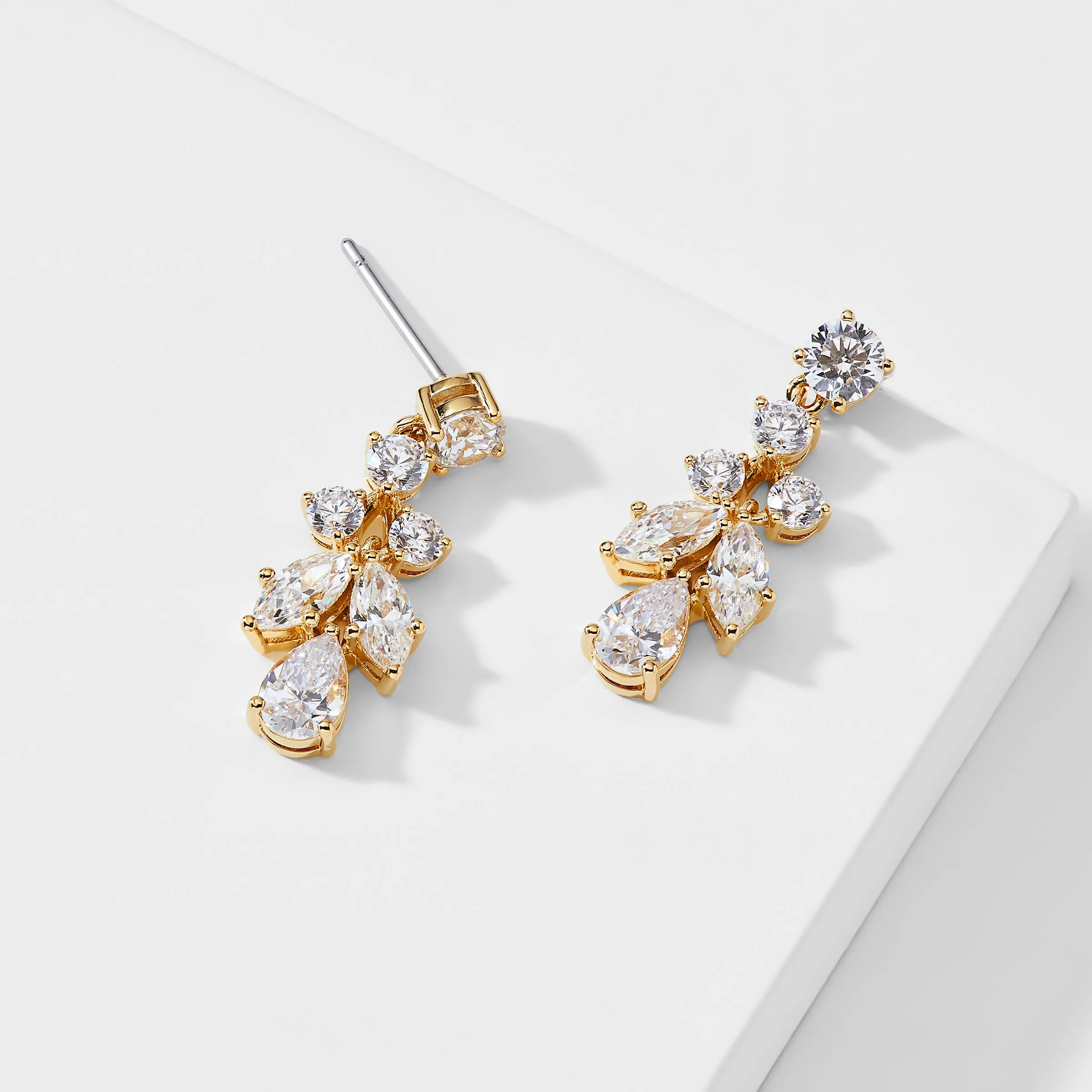 FLUTTER CLUSTER CZ DROP EARRINGS