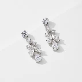 FLUTTER CLUSTER CZ DROP EARRINGS