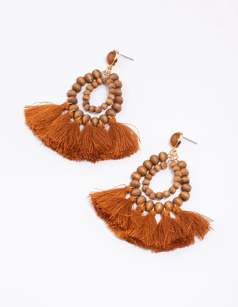 Gold Fringe Ball Drop Earrings