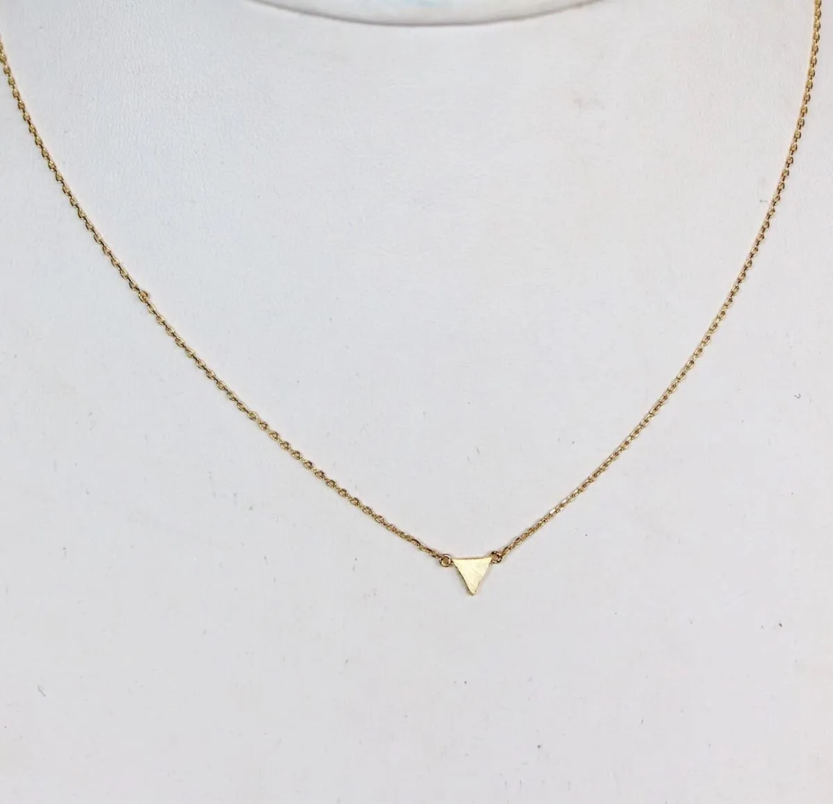 Gold Triangle Necklace, Gold Dipped Triangle Charm, Minimalist Necklace, Dainty Chain Necklace, Gift Necklace, Geometrical Necklace (SN108)