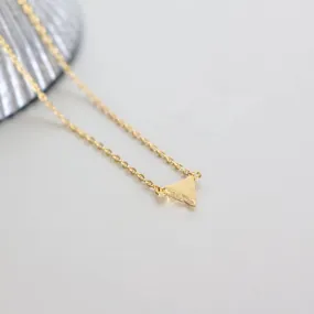 Gold Triangle Necklace, Gold Dipped Triangle Charm, Minimalist Necklace, Dainty Chain Necklace, Gift Necklace, Geometrical Necklace (SN108)