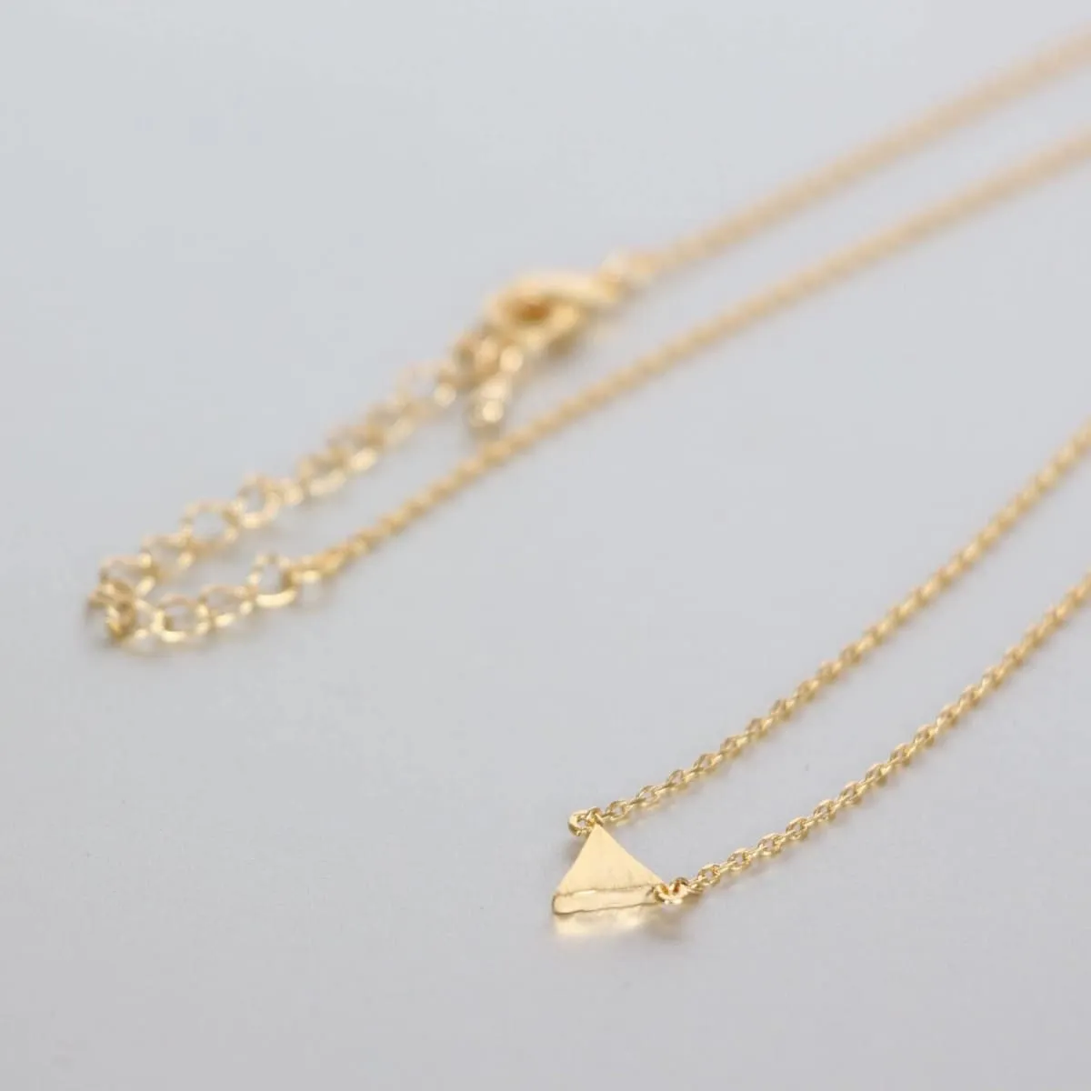 Gold Triangle Necklace, Gold Dipped Triangle Charm, Minimalist Necklace, Dainty Chain Necklace, Gift Necklace, Geometrical Necklace (SN108)