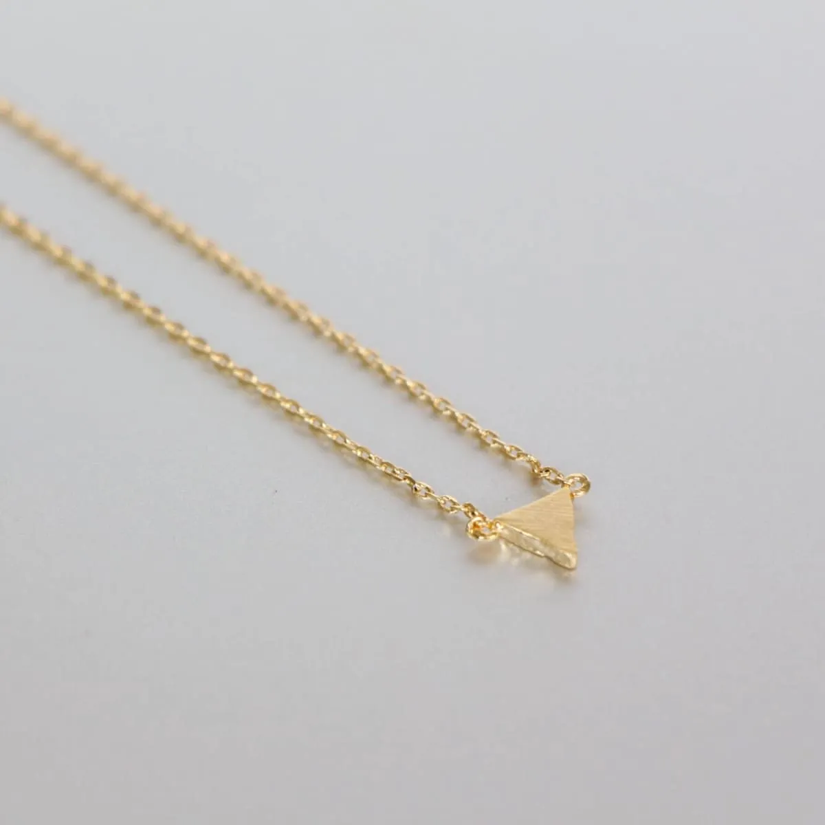 Gold Triangle Necklace, Gold Dipped Triangle Charm, Minimalist Necklace, Dainty Chain Necklace, Gift Necklace, Geometrical Necklace (SN108)