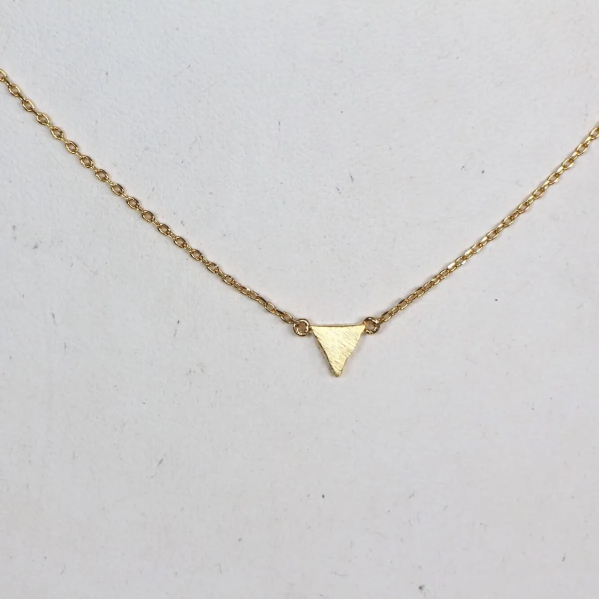 Gold Triangle Necklace, Gold Dipped Triangle Charm, Minimalist Necklace, Dainty Chain Necklace, Gift Necklace, Geometrical Necklace (SN108)