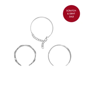 Hard To Get Silver Chain Set of 3 Bracelets - Sample