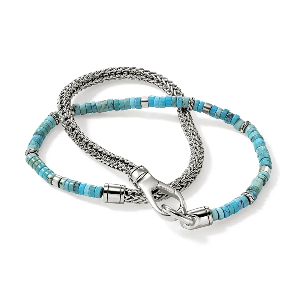 Heishi Chain Wrap, Sterling Silver, Gemstones