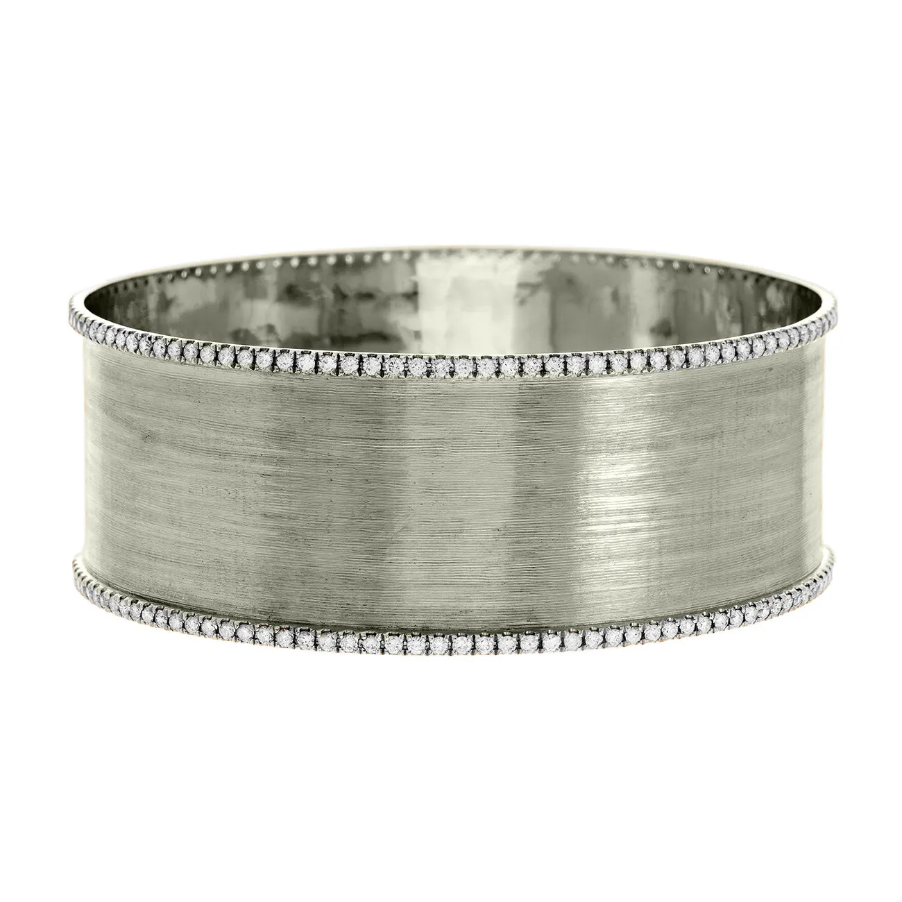 Hollie Double Bangle Silver Diamond