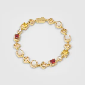 Iced Gemstone Bracelet (Gold)