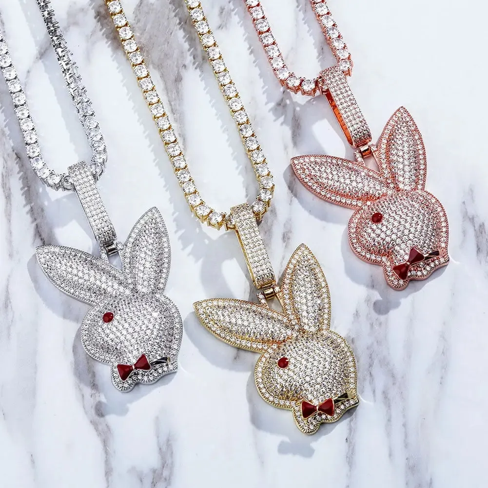 Iced Out Bunny Pendant