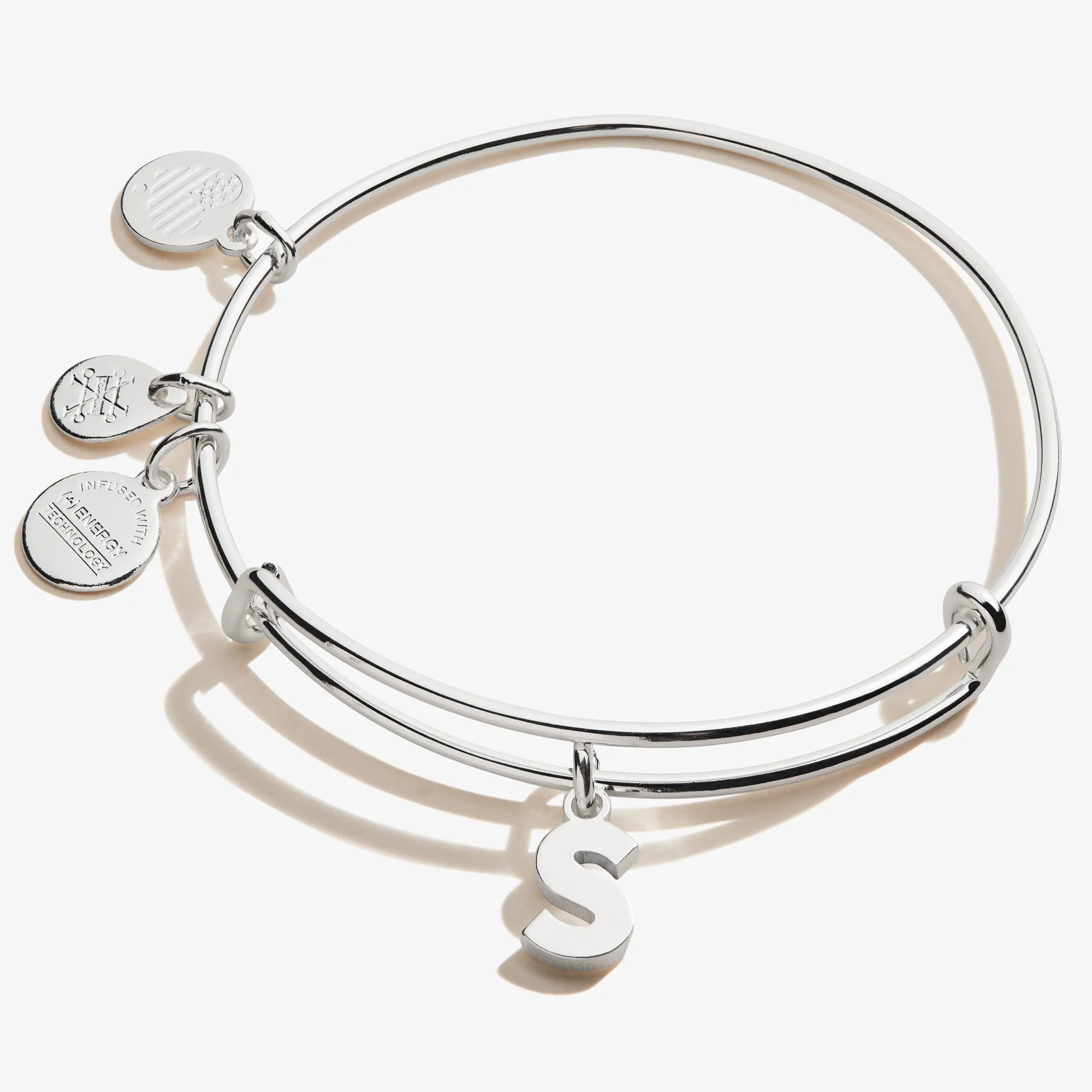 Initial S Charm Bangle