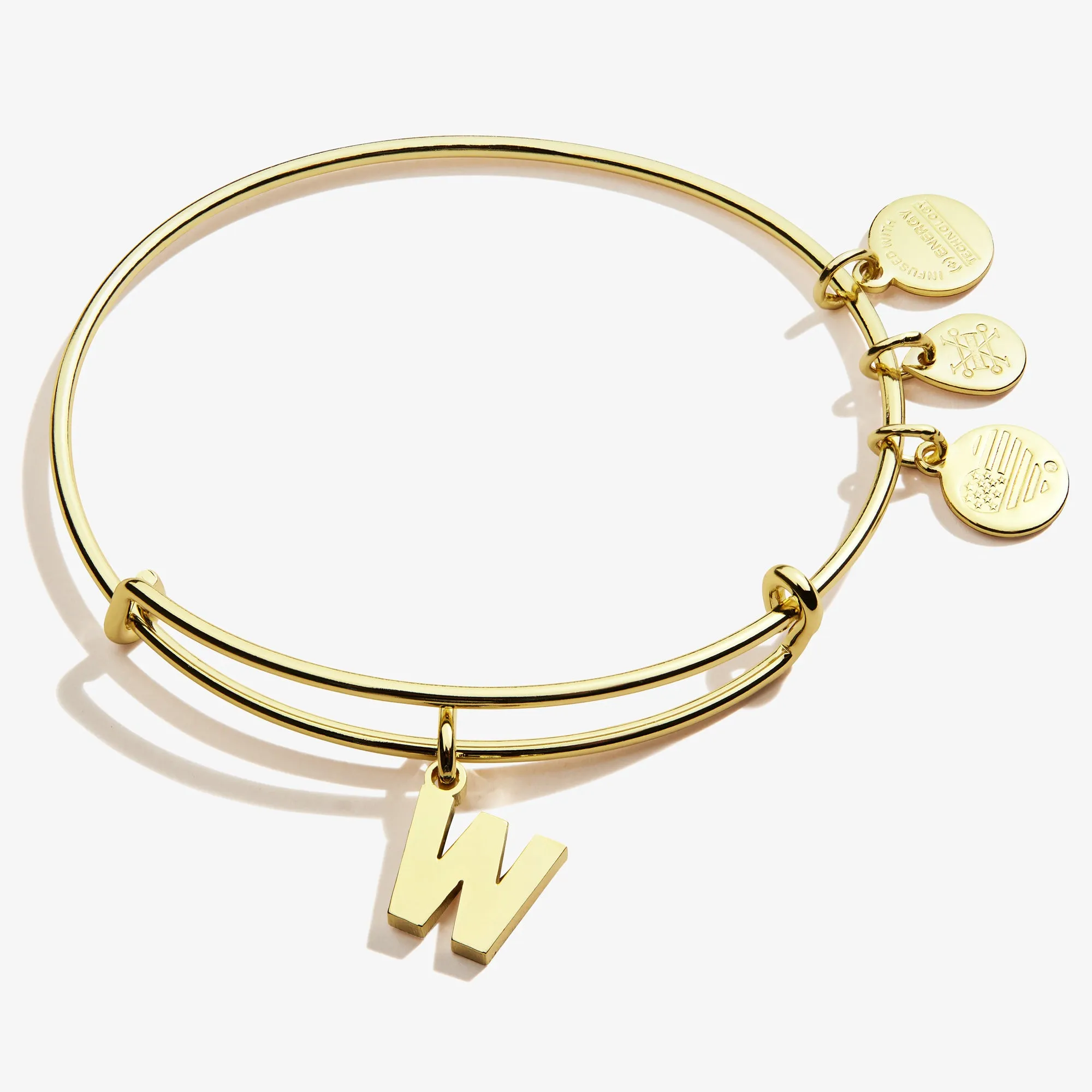 Initial W Charm Bangle