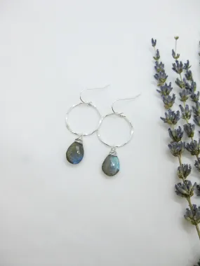 Iris: Labradorite Earrings - e582