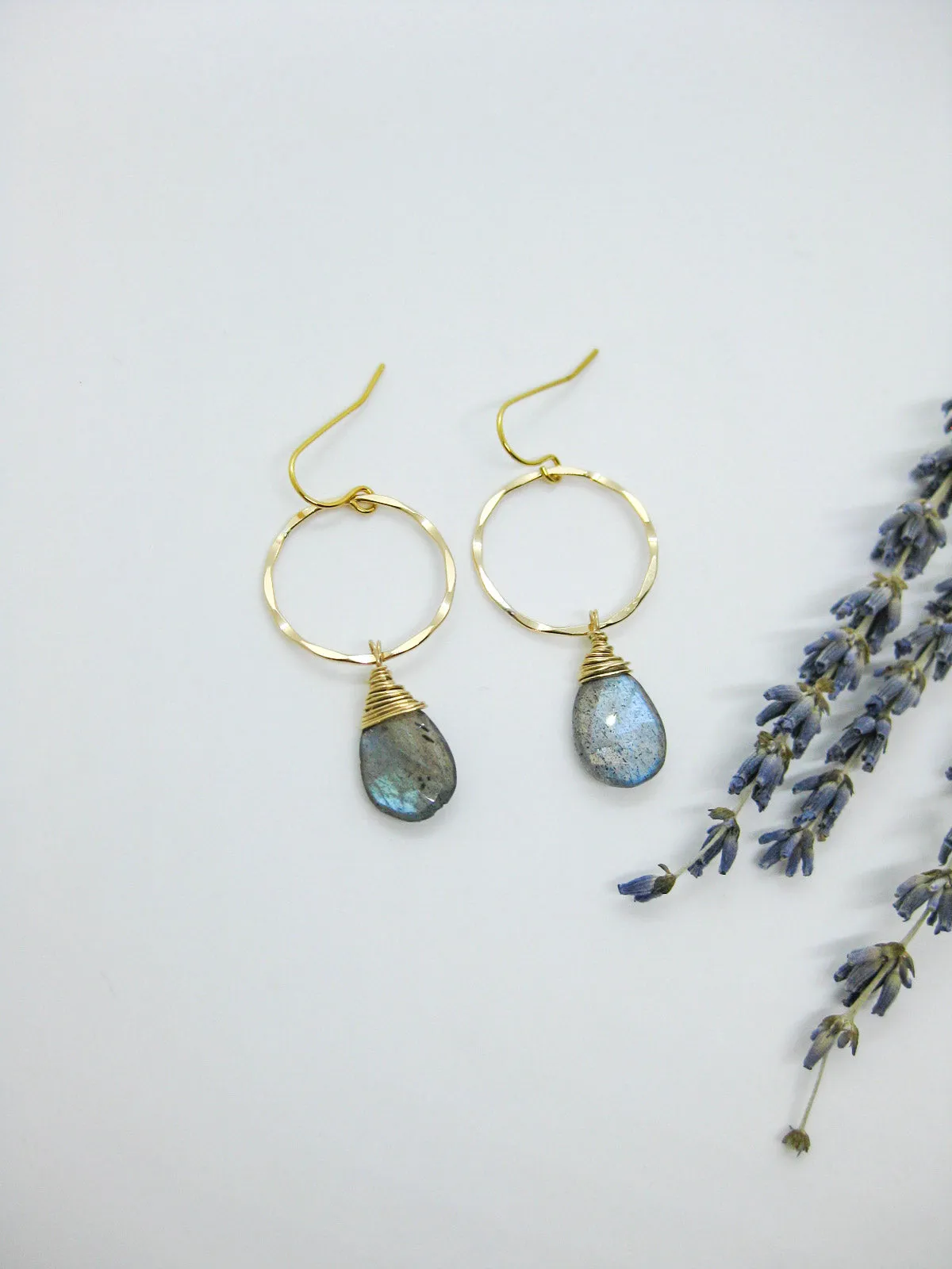 Iris: Labradorite Earrings - e582