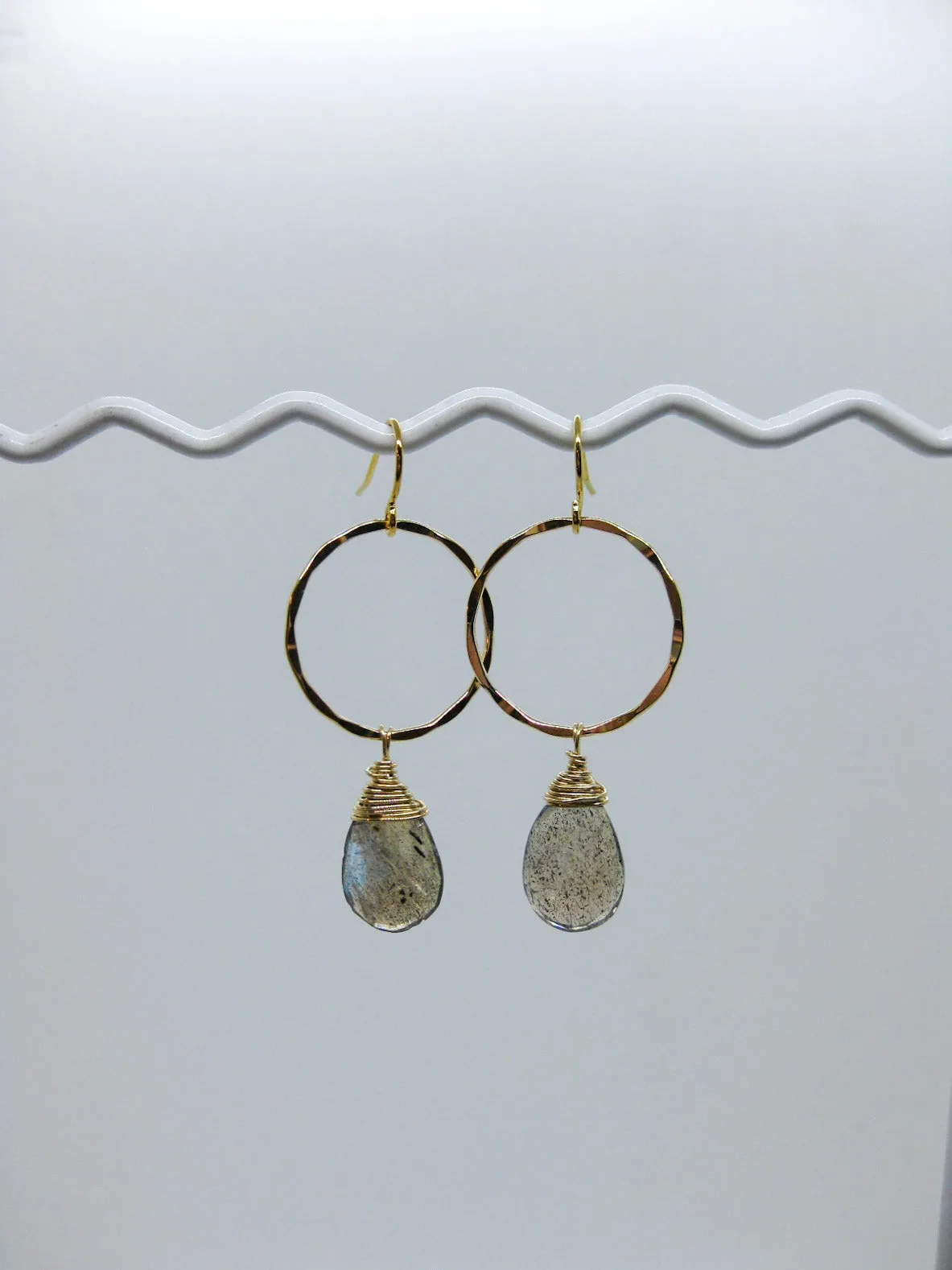 Iris: Labradorite Earrings - e582