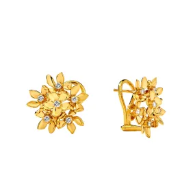 Jardin Flower Bunch Clip Earrings