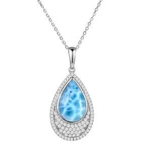 Larimar Alohilohi Teardrop Pendant