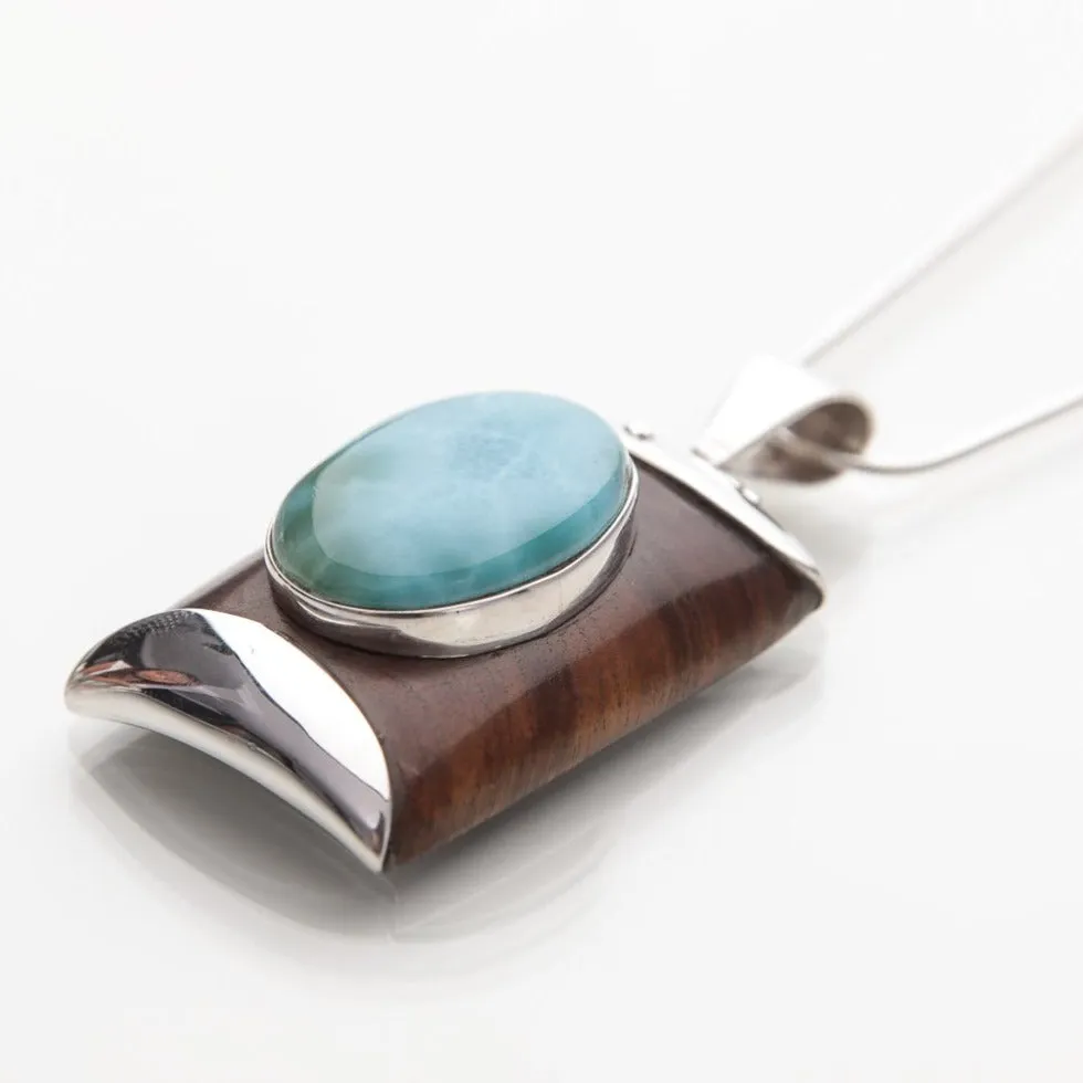 Larimar Guayacan Pendant Bigor