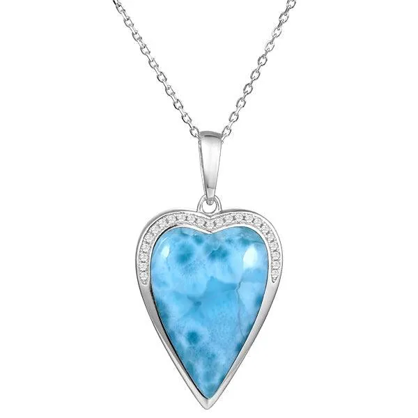 Larimar Victorian Heart Pendant