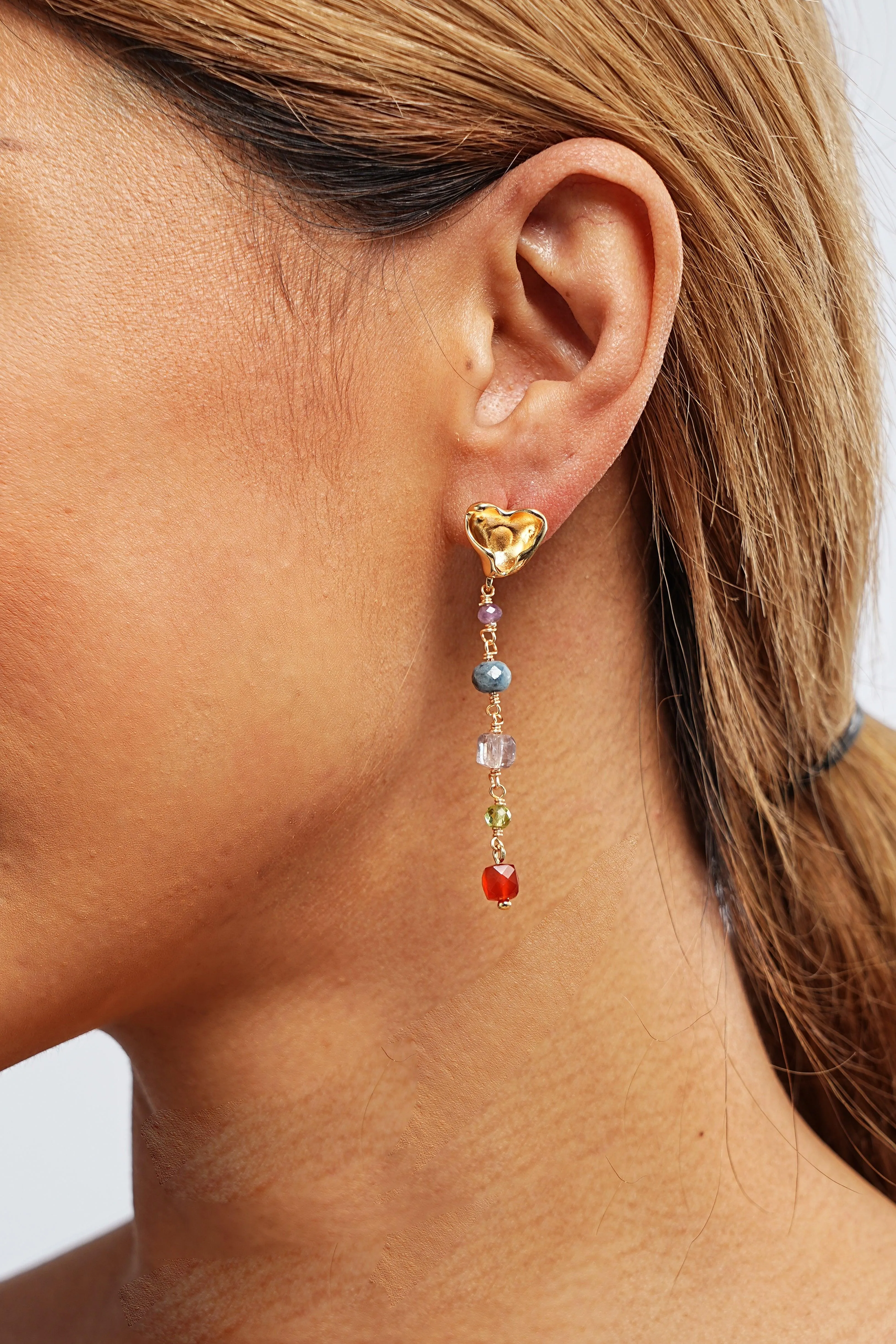 Leilani Tiered Gemstone Drop Earrings