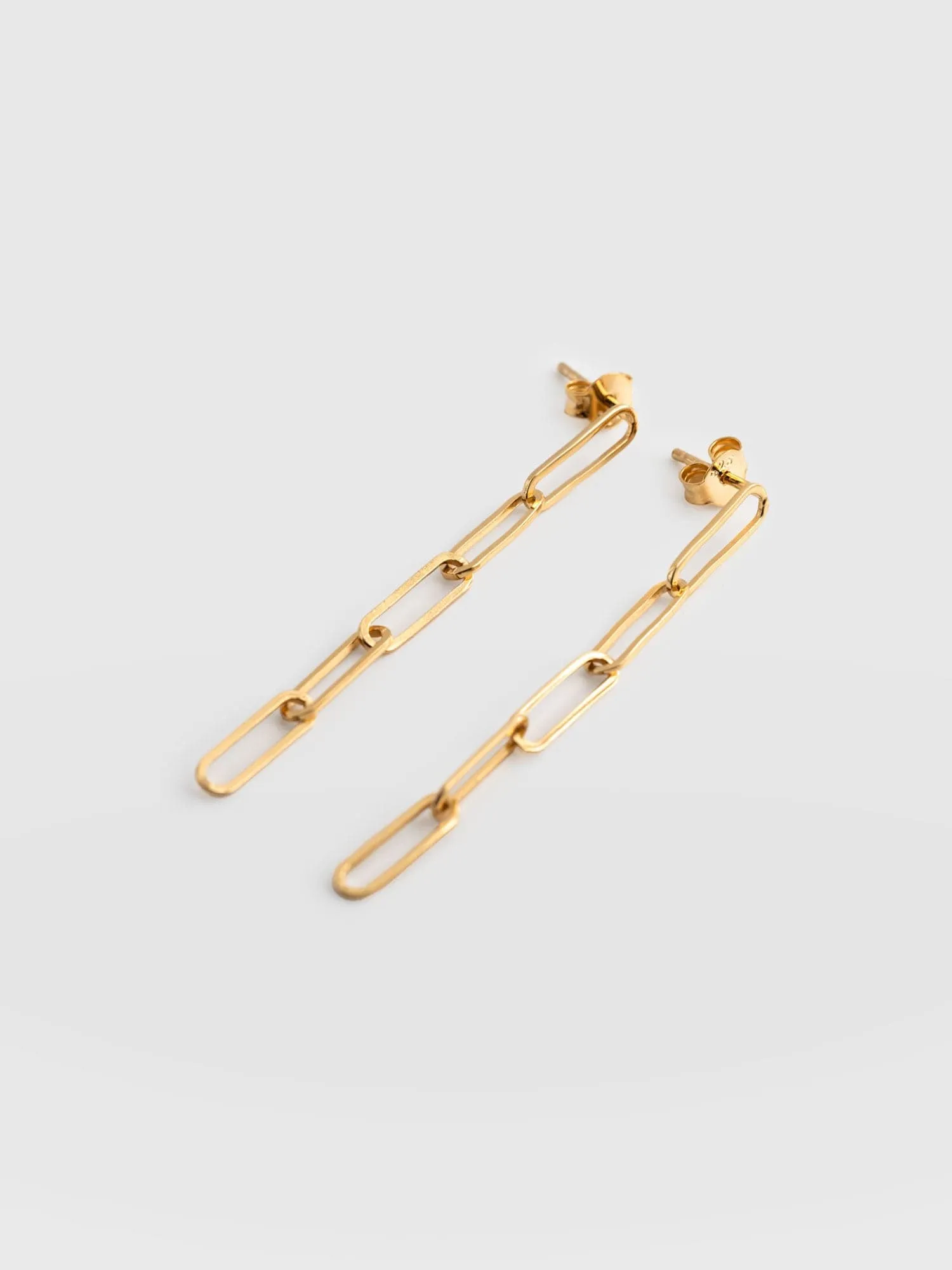 Link Chain Drop Earrings - Gold