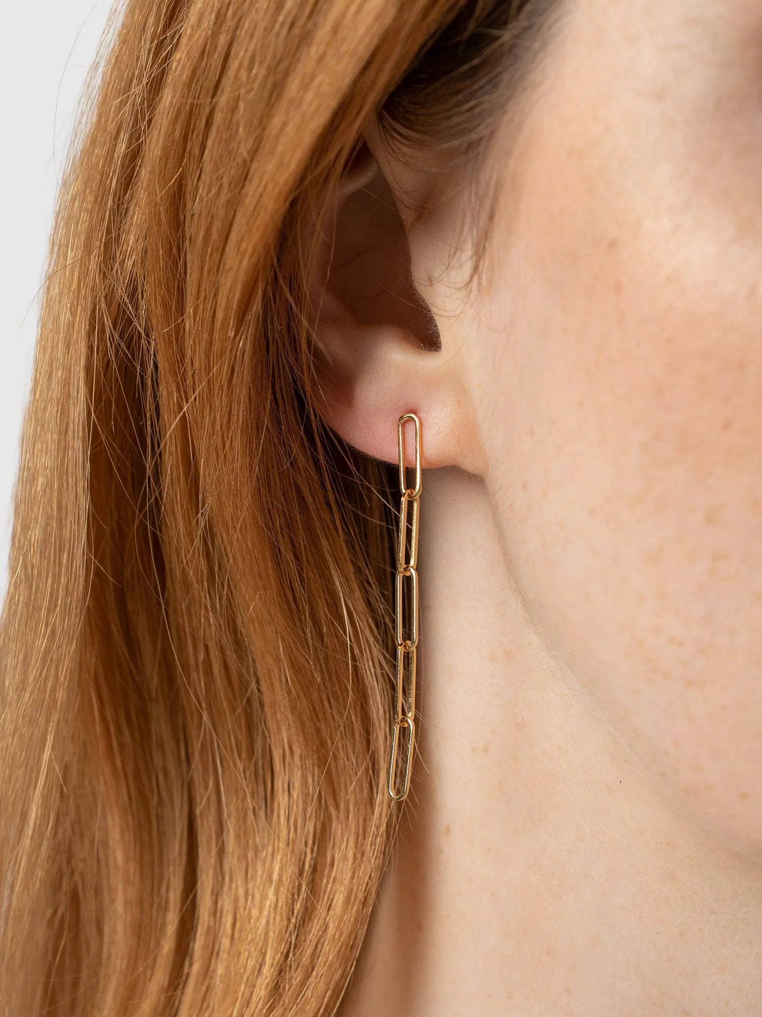 Link Chain Drop Earrings - Gold