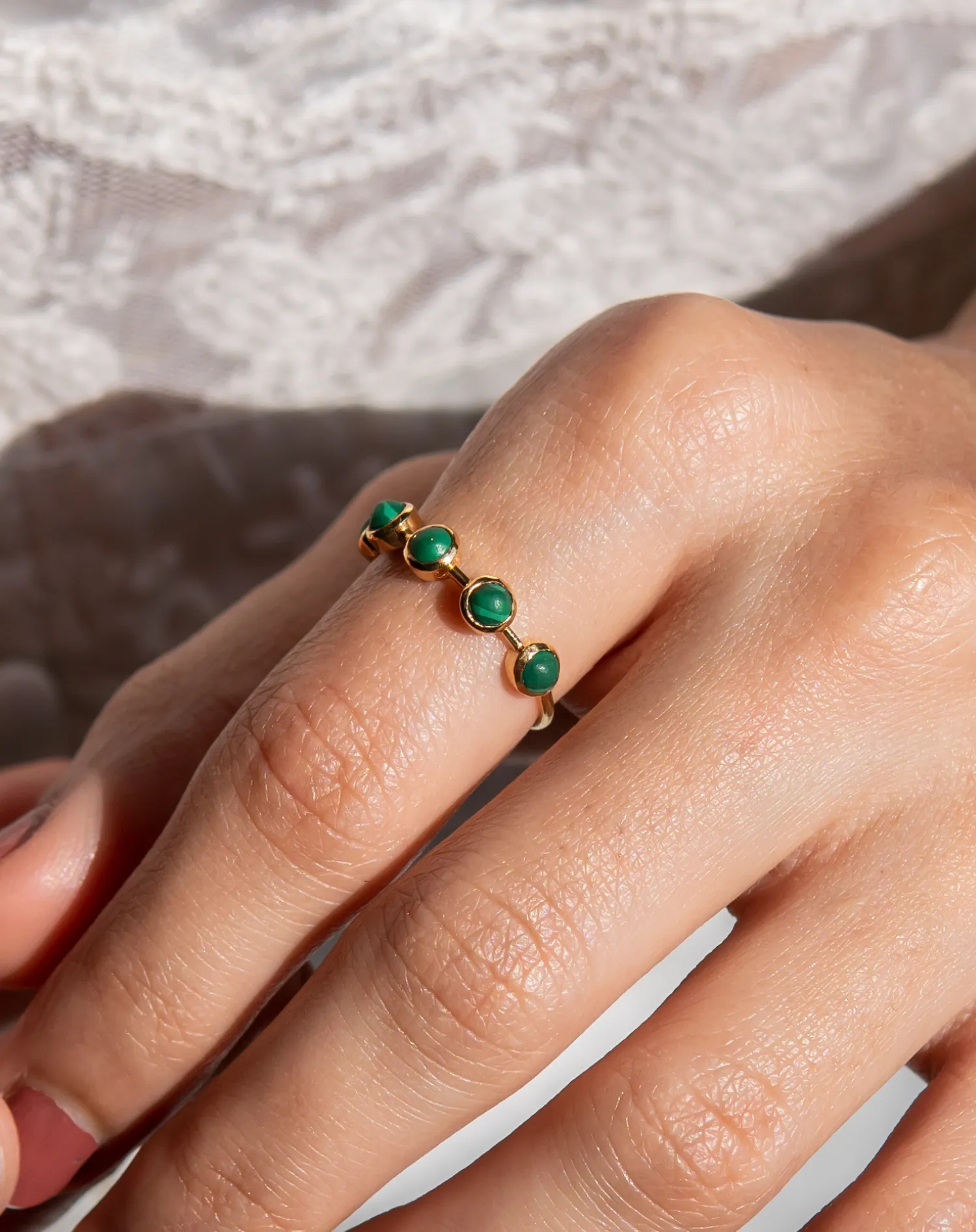 Malachite Birthstone Ring, Taurus