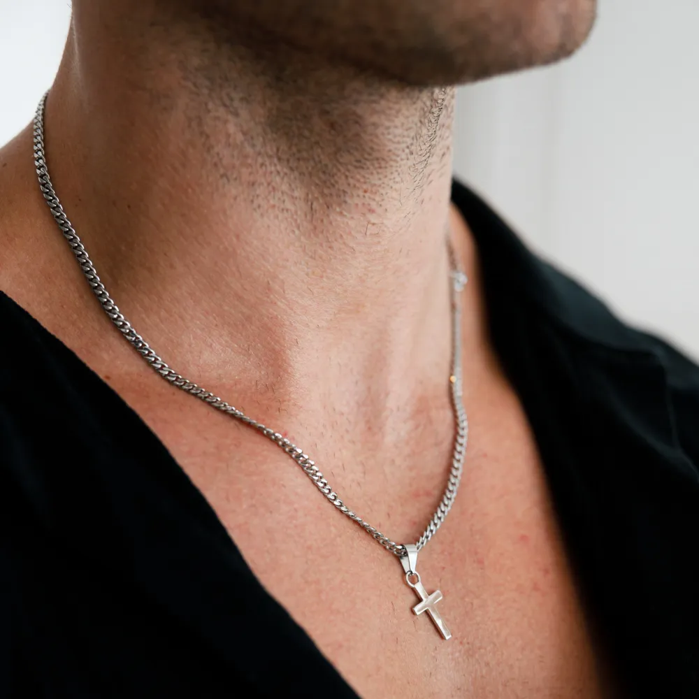 Mini Cross Pendant - Silver