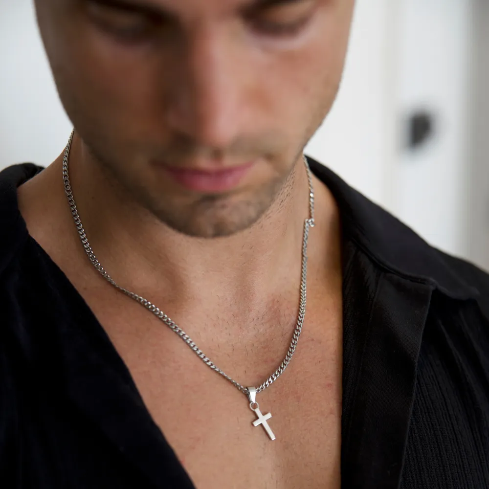 Mini Cross Pendant - Silver