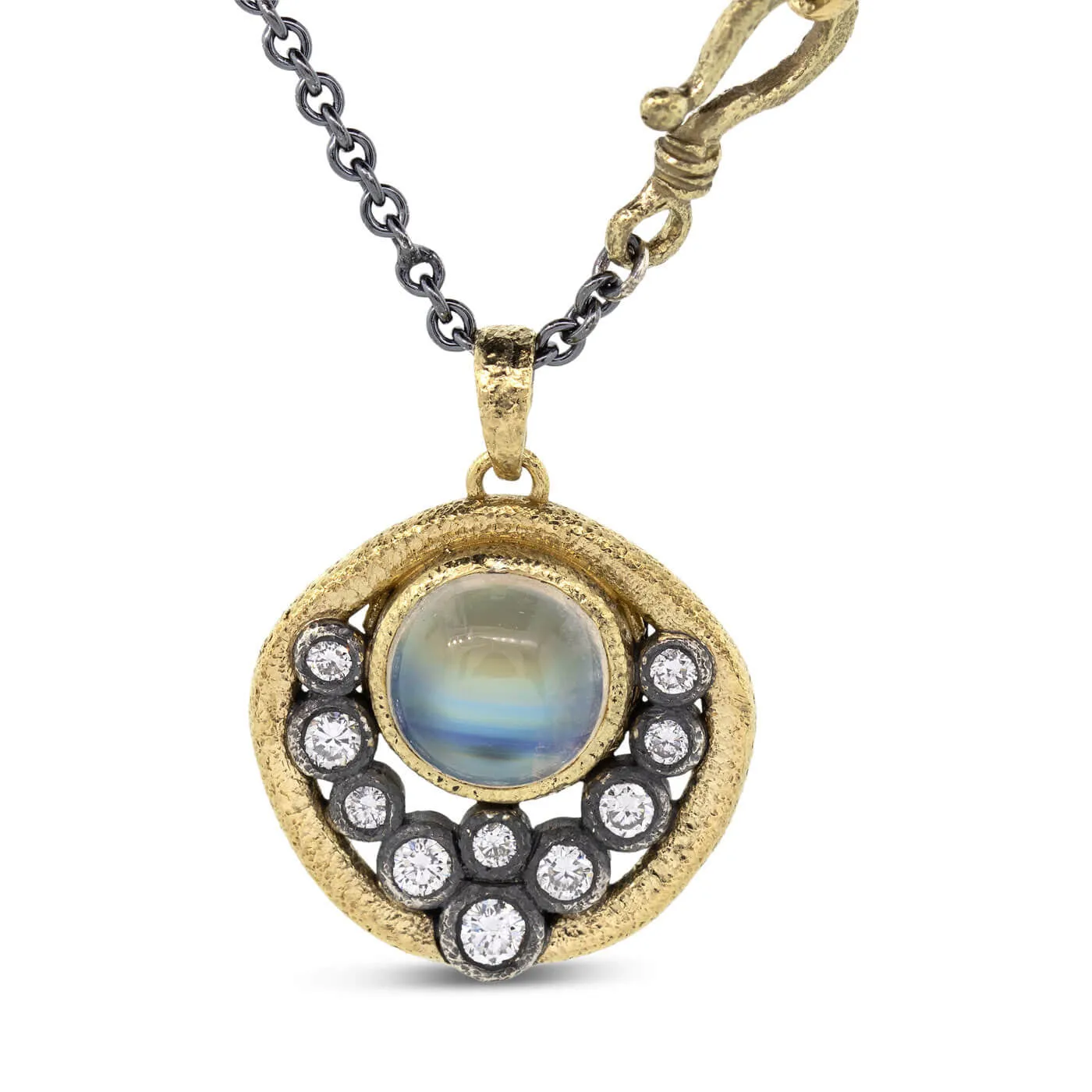 Moonstone Pendant with Diamonds