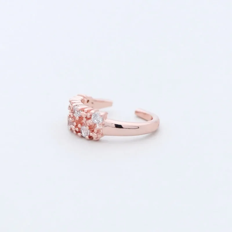 Multi CZ Ear Cuff - Rose Gold