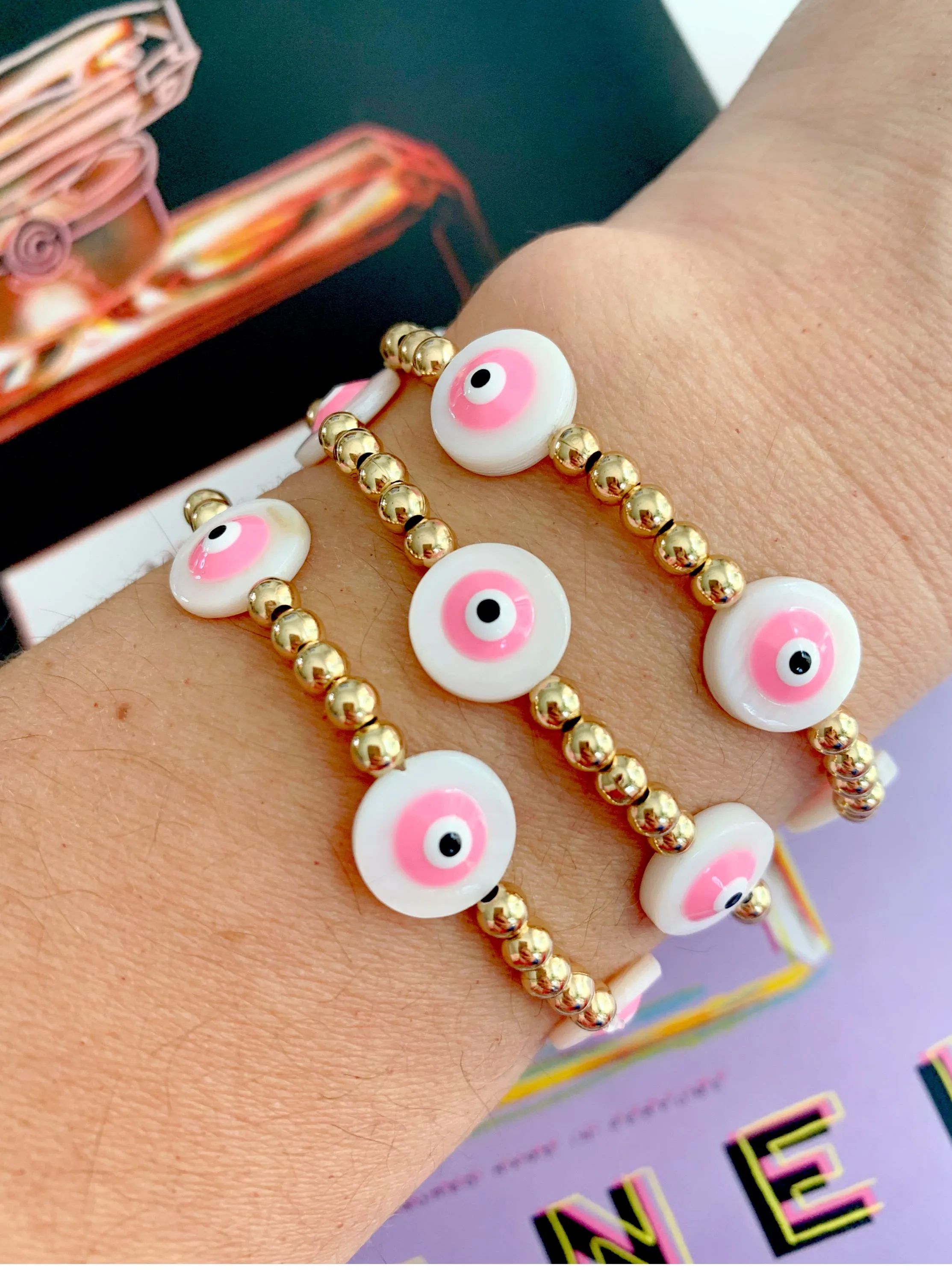 Nacre Evil Eye Bracelets