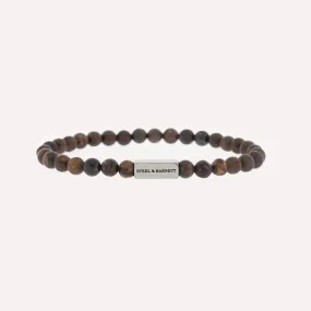 Natural Ned 6mm Round Gemstone Bracelet Matt Bronzite